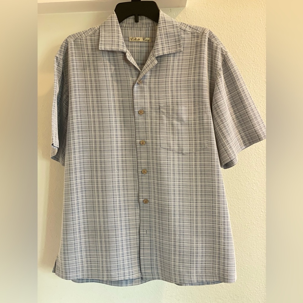Batik Bay Men’s Blue & White Plaid Top Shirt